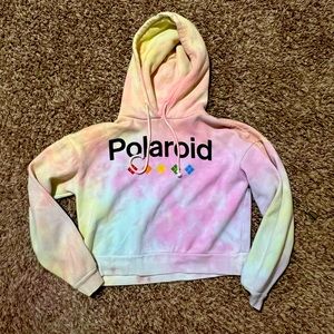 Polaroid Cropped Tie Dye Hoodie| M